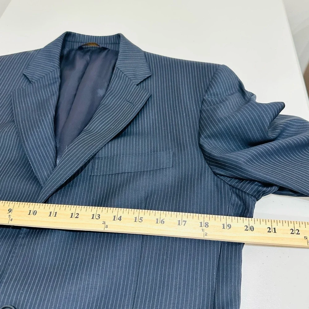 Brooks Brothers Regent Jacket Mens 40R Blue‎ Striped Wool Blazer Made In Italy
